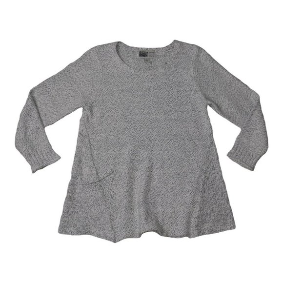 Habitat Sweaters - Habitat Sweater Women Gray Knit Round Neck Long Sleeve Pocket Sweater